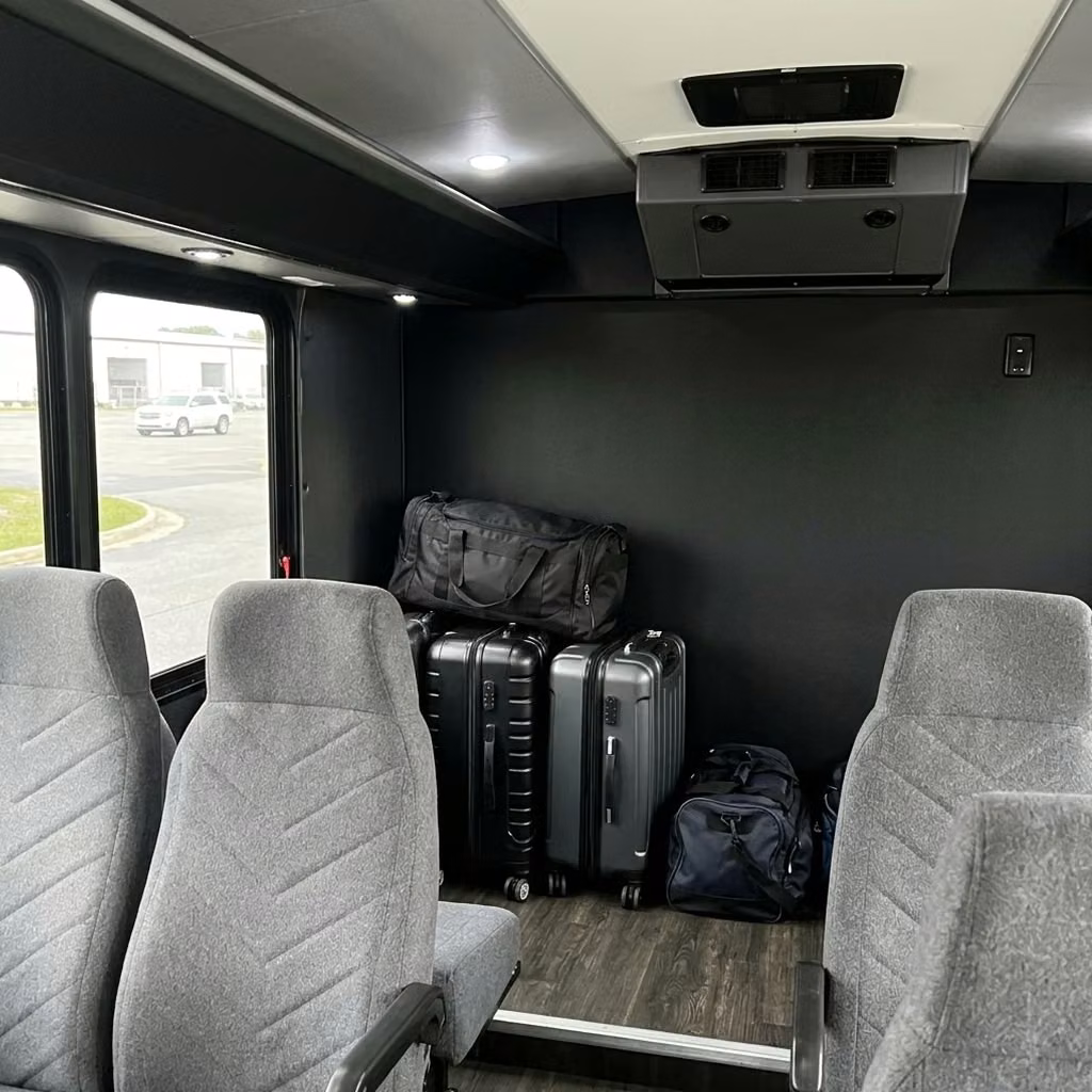 russellville 15 passenger minibus luggage area