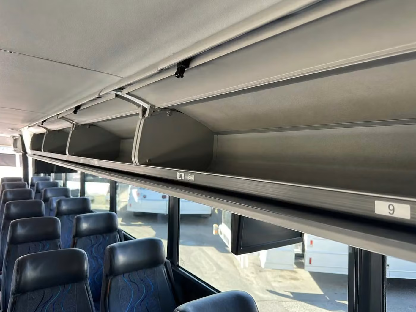 russellville 18 passenger minibus overhead storage
