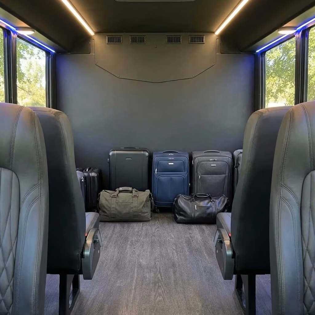 russellville 20 passenger minibus luggage area
