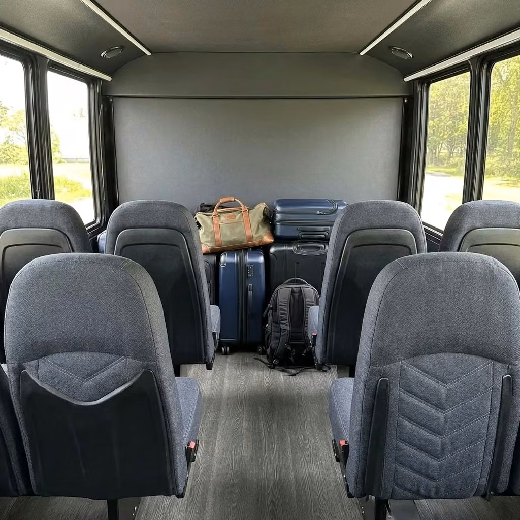 russellville 25 passenger minibus luggage area