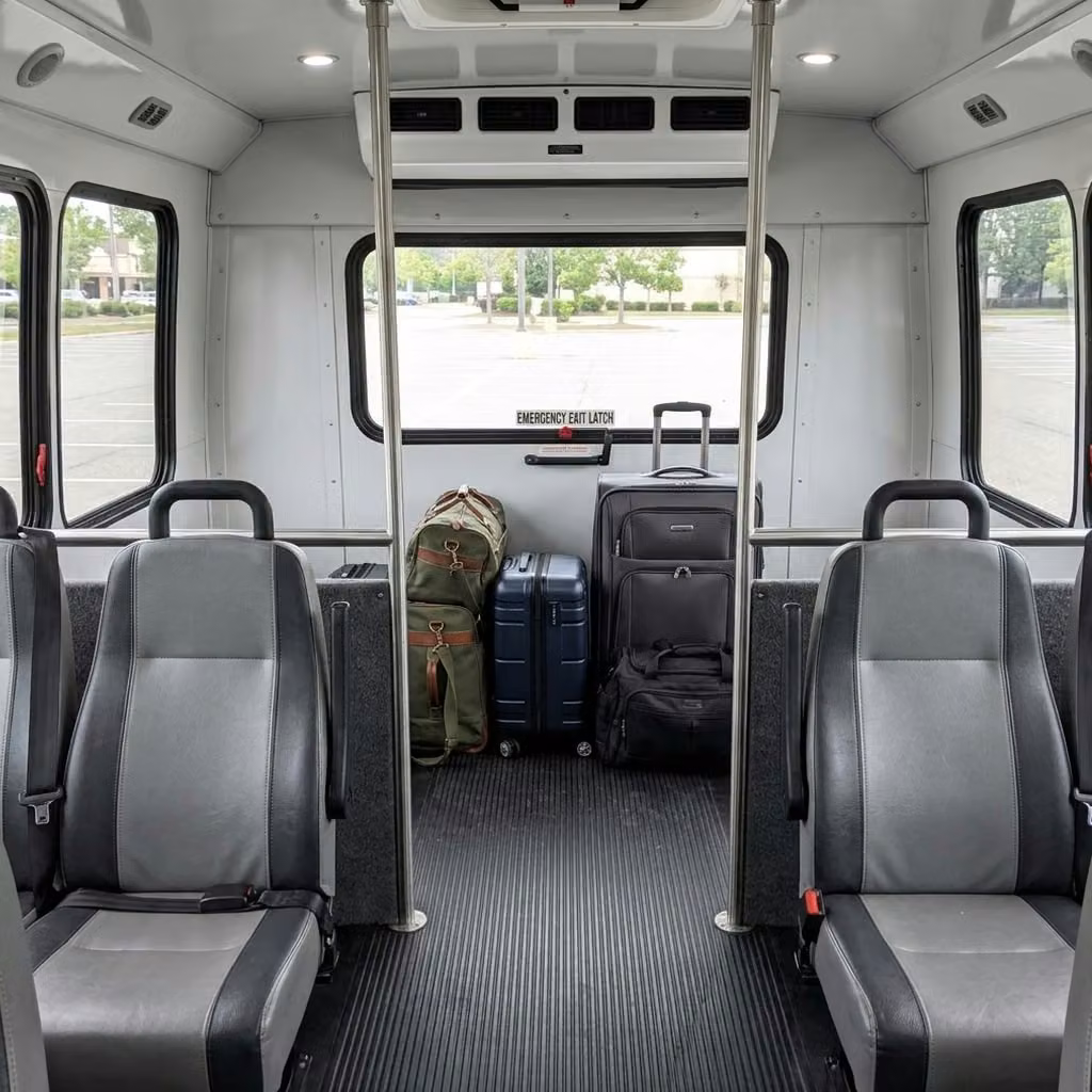 russellville 30 passenger minibus luggage area