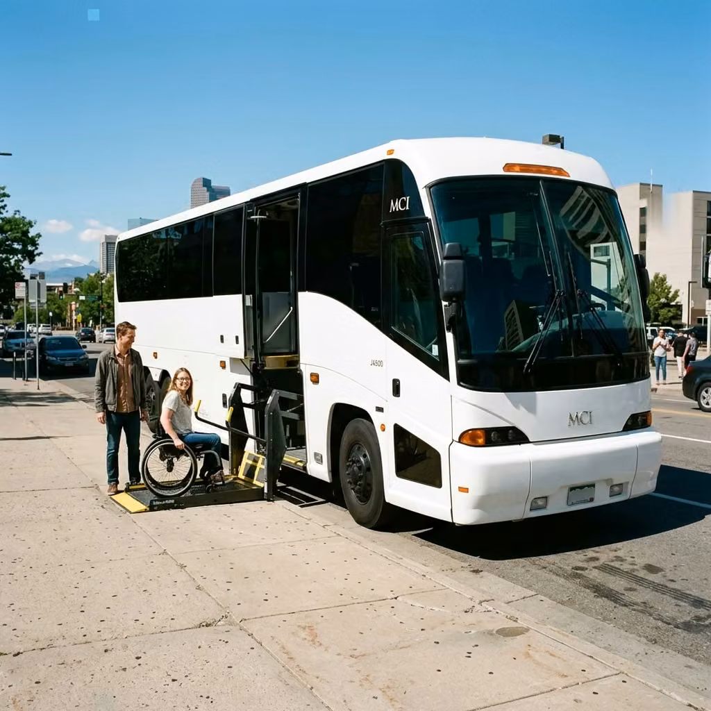 russellville 56 passenger charter bus wheelchair lift