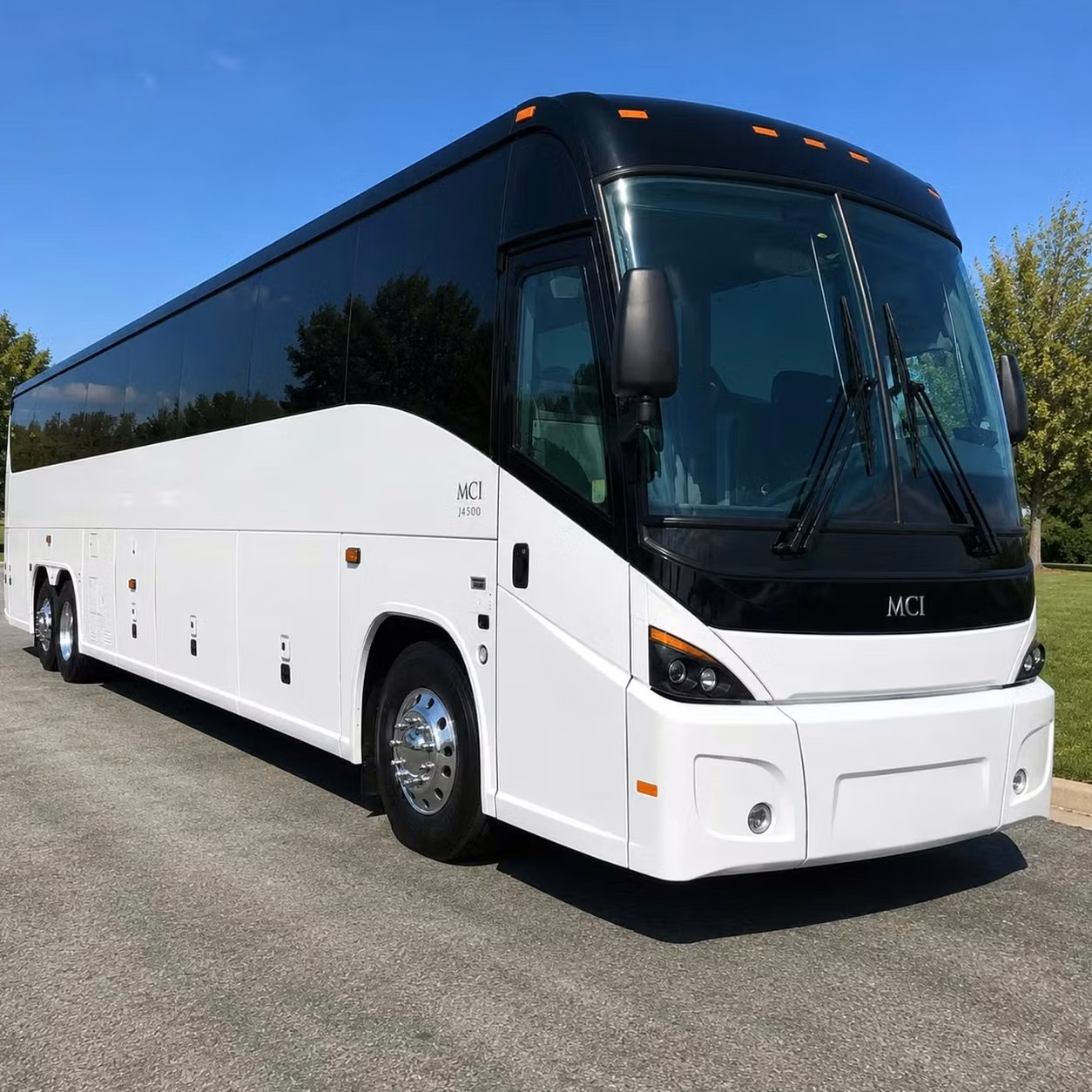 russellville employee charter buses with wifi power outlets and reclining seats